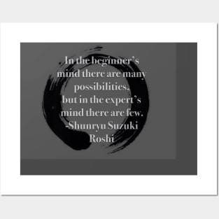 Buddhist Enso Suzuki Roshi Quote Posters and Art